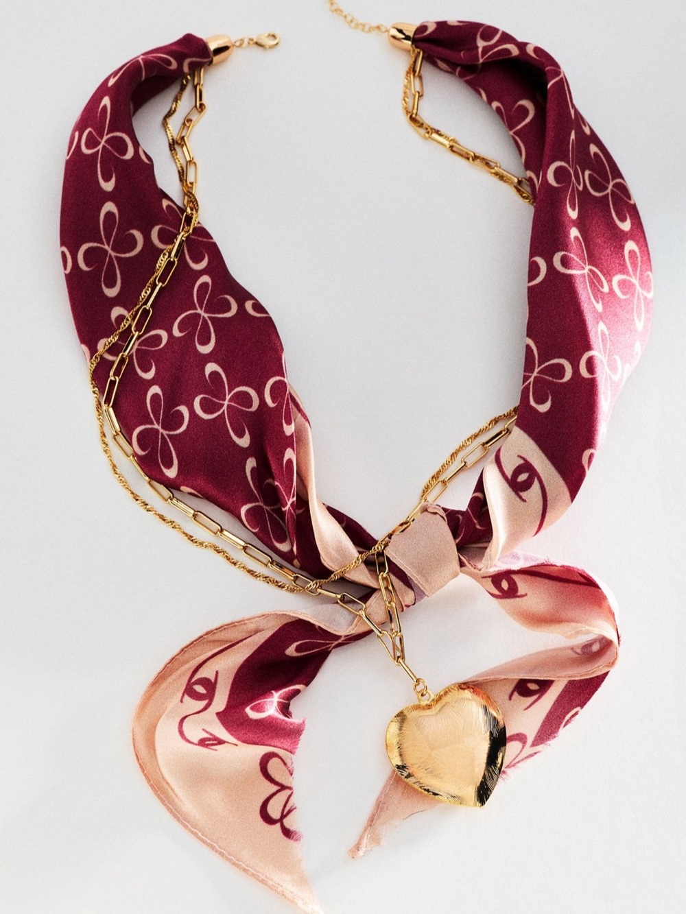 Maeve Logo Silk Scarf Necklace NWT